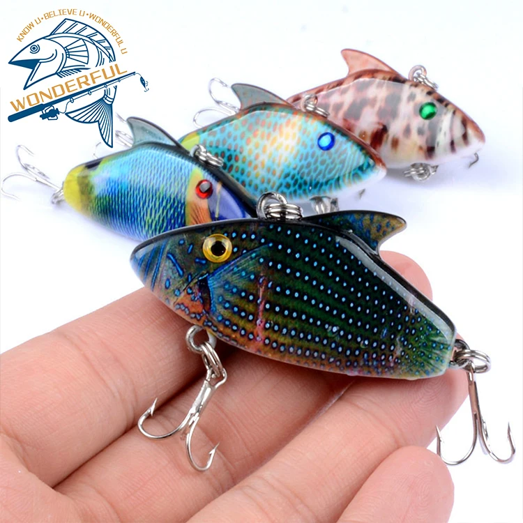 

Hot Selling 7.9g 55mm Bionics Artificial Plastic Hard ABS 3D Eyes Sinking Tackle Swim Bait Painting Fishing VIB Lure