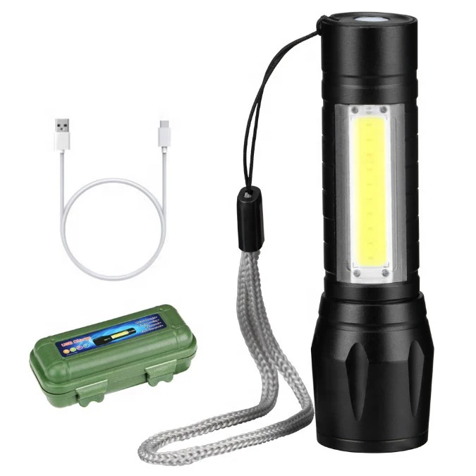 

3 working modes Zoomable flash light Waterproof USB rechargeable super bright Flashlight