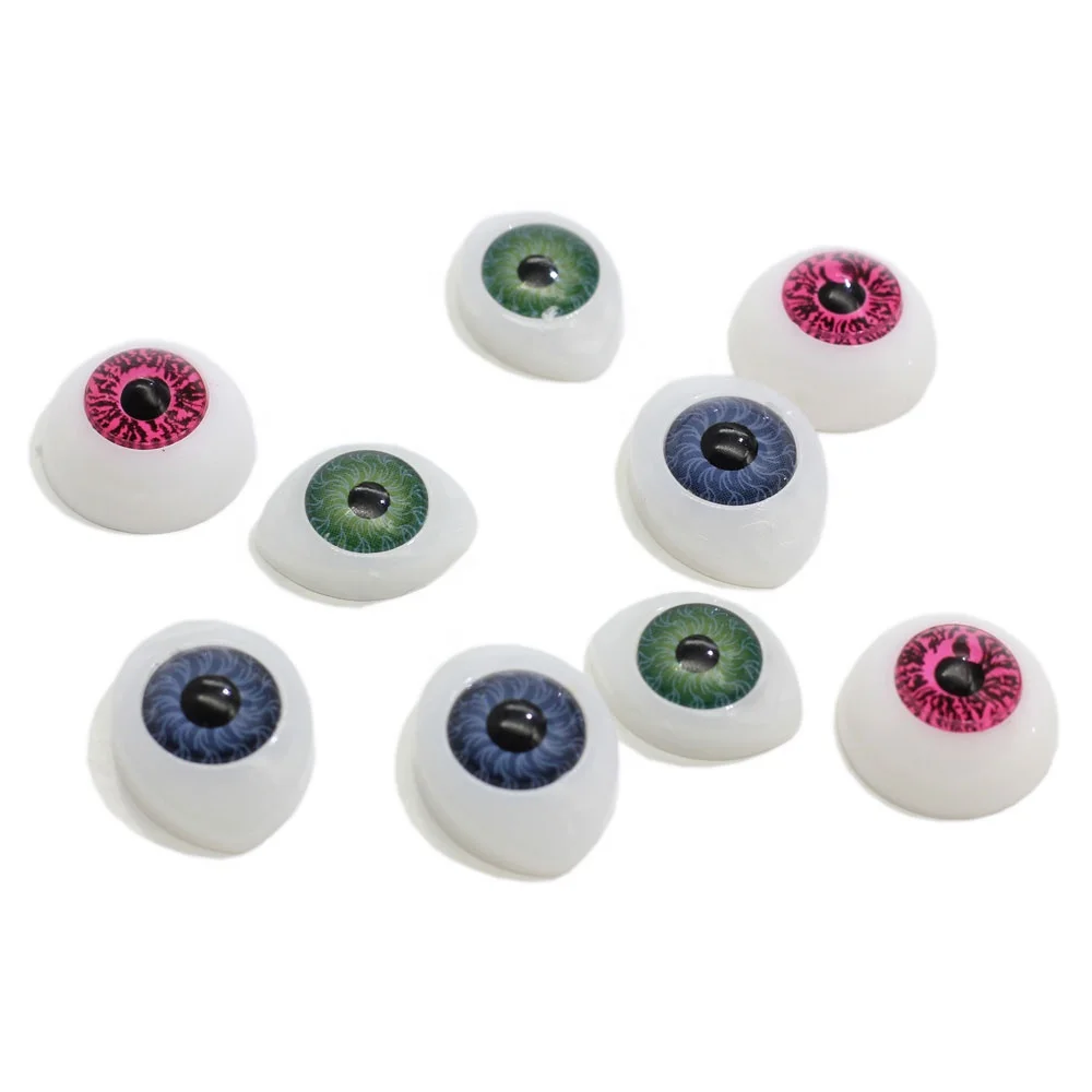 

100Pcs Simulation Acrylic Eyeball Doll Eyes Accessories Flat Back Resin Cabochons Embellishments DIY Halloween Decoration Craft