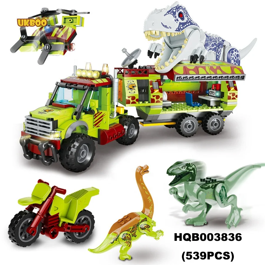 

UKBOO Free Shipping 539 PCS Truck Figures Dinosaurs Tyrannosaurus Brick Building Block