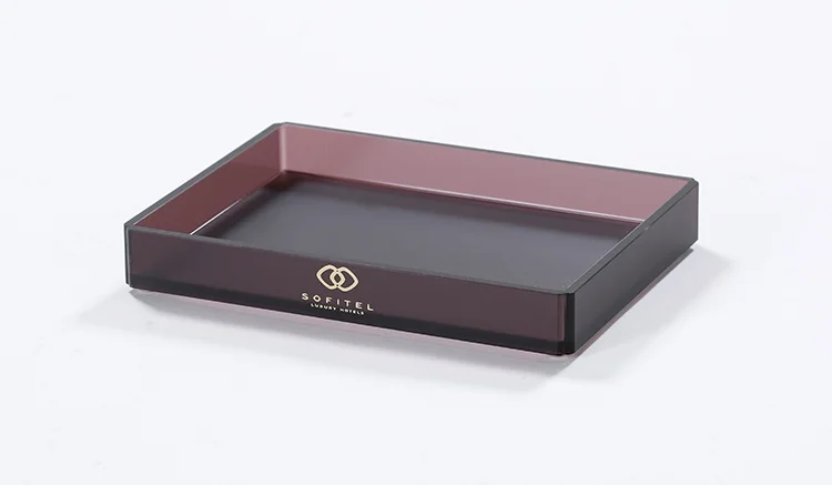 Luxury Bathroom Tray Set Custom Acrylic Hotel Amenities Boxes