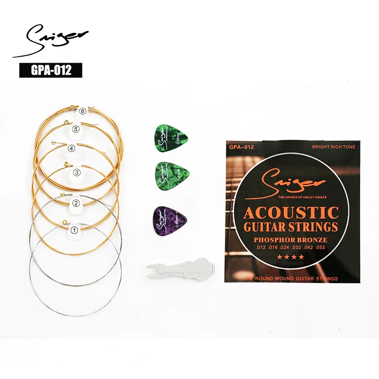 

Smiger GPA-012 high quality custom packaging Gauge 012 Phosphor Bronze guitar strings acoustic