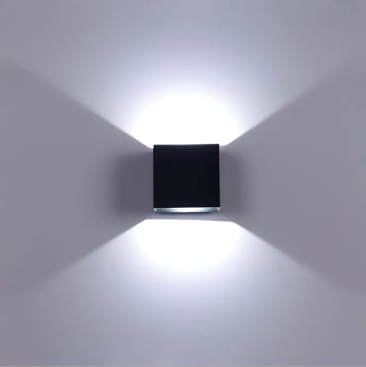 Popular Up Down Modern Design Wall Light Hotel Lamp Square Shape 6W LED Wall Sconces