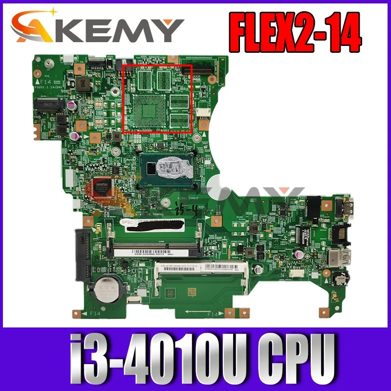 

FRU:5B20F86138 FOR FLEX2-14 Laptop W8P Motherboard 448.00X01.0011 LF14M i3-4010U 1.9GHz 100% Fully work