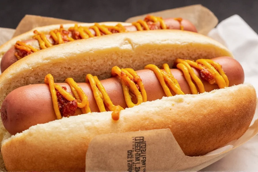 Various kitchen tools used for preparing hot dogs