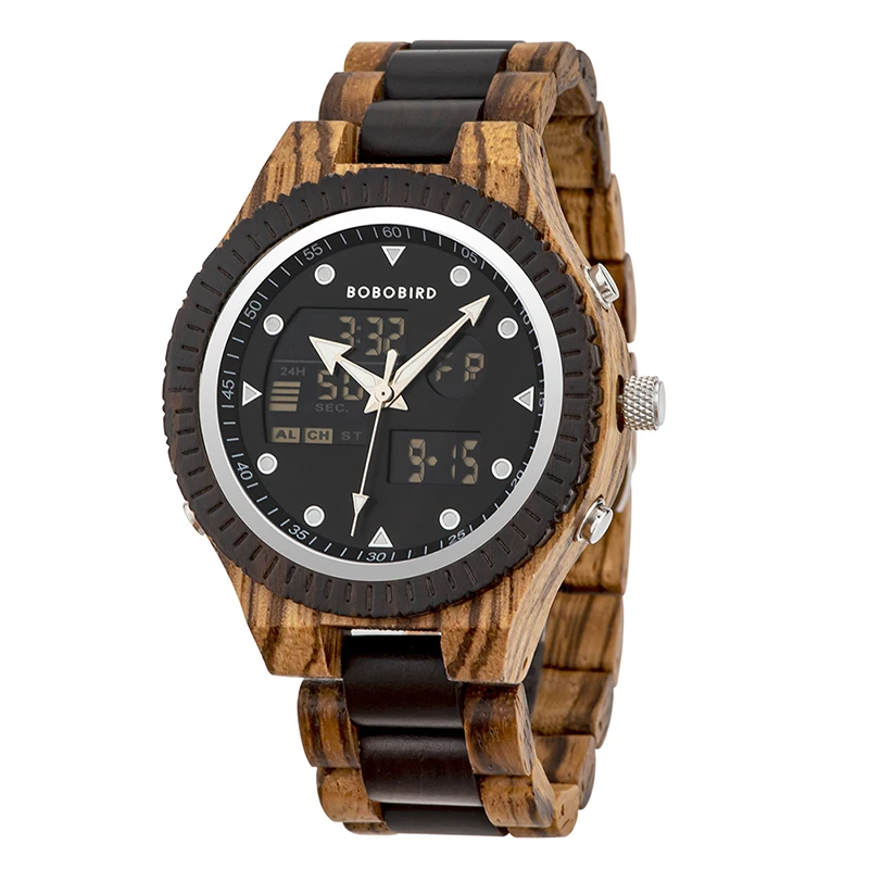 

BOBO BIRD Newest Men Wood Men Wristwatches Digital Watches For Men Different Color