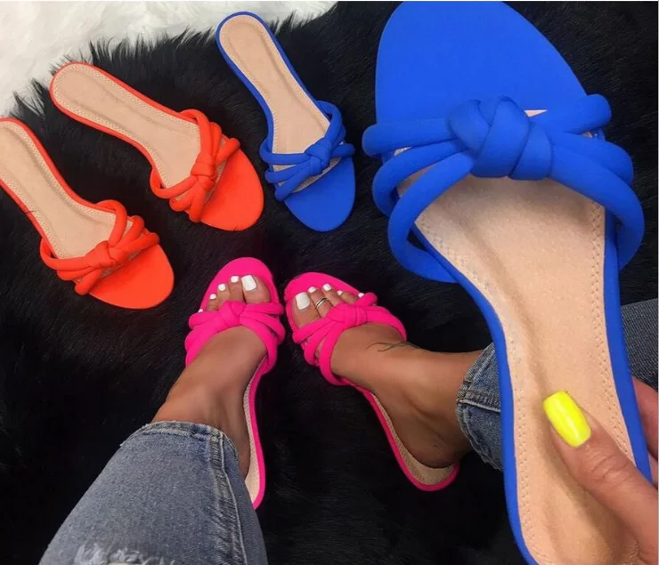 

Bright colours slipper Size:37-42 women flat sandals 9053, Black,blue,orange,hot pink