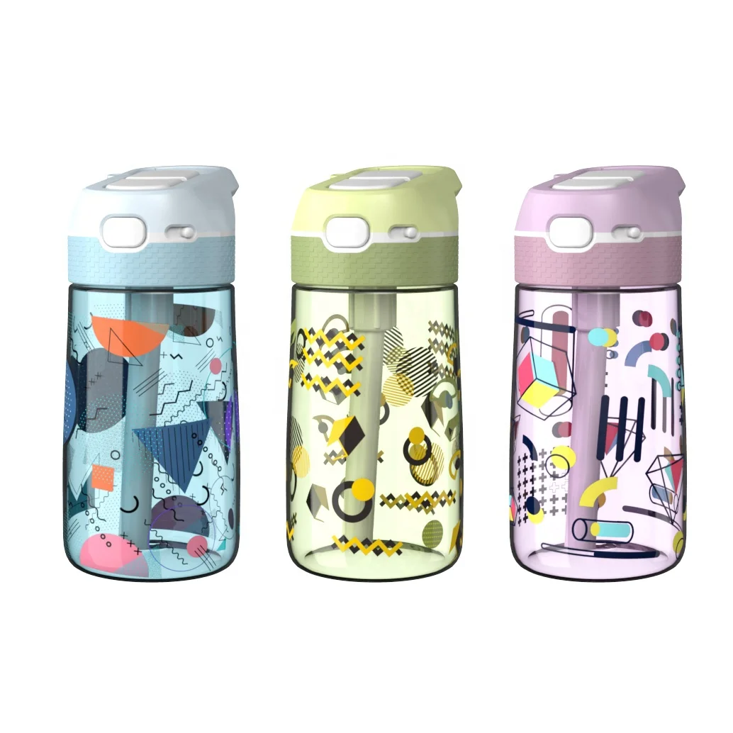 

Eco Friendly Cute with Straw School Sport Water Children Drinking Bottle Lid Tritan Kids BPA Free for Water Bottle