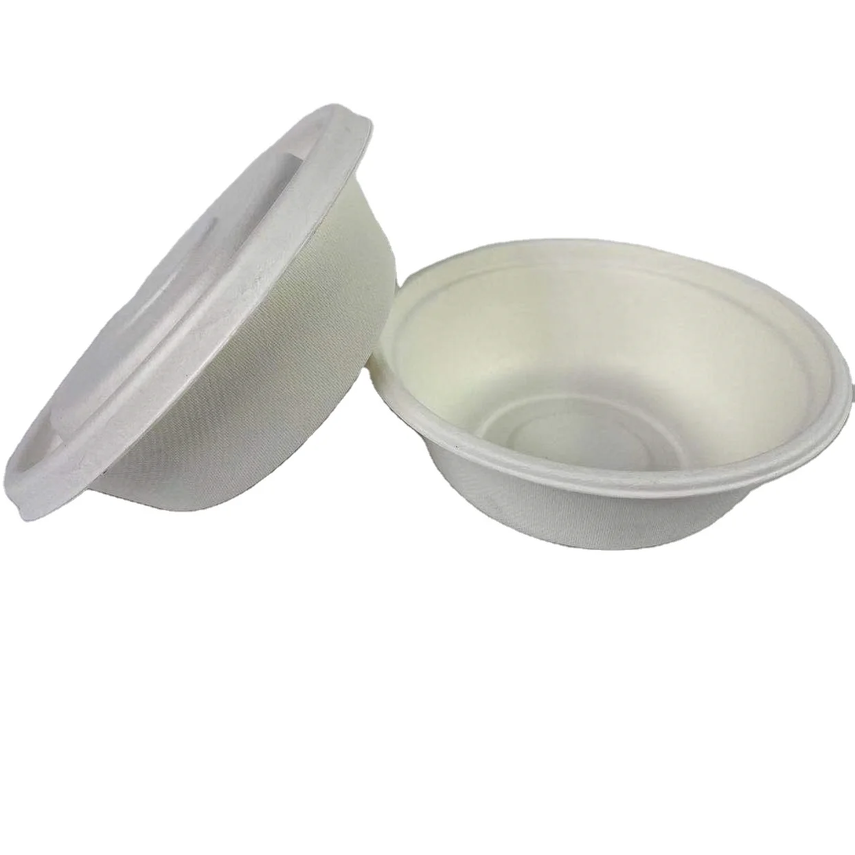 

Disposable biodegradable sugarcane eco friendly paper bowl lid for 32 oz salad bowl, White or natural