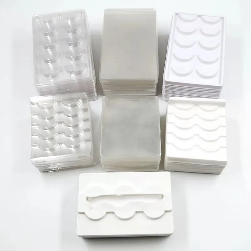 

Wholesale 2 3 5 pair full strip mink lash trays clear 25mm false eyelash holder lashtray vendor