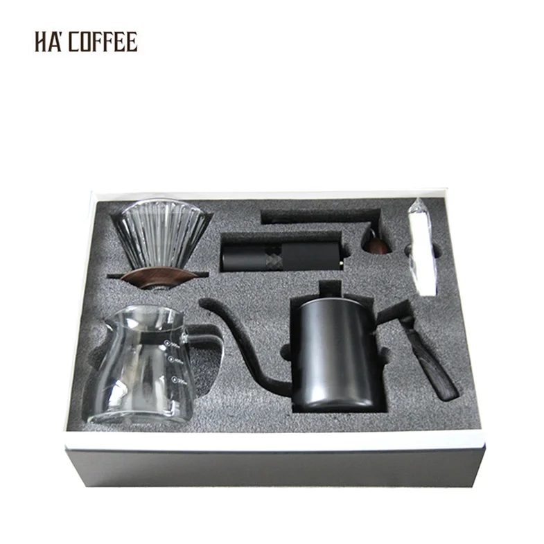 

TH1007 RTS gooseneck Kettle Ethiopia V60 Dripper Travel Coffee Set With Gift