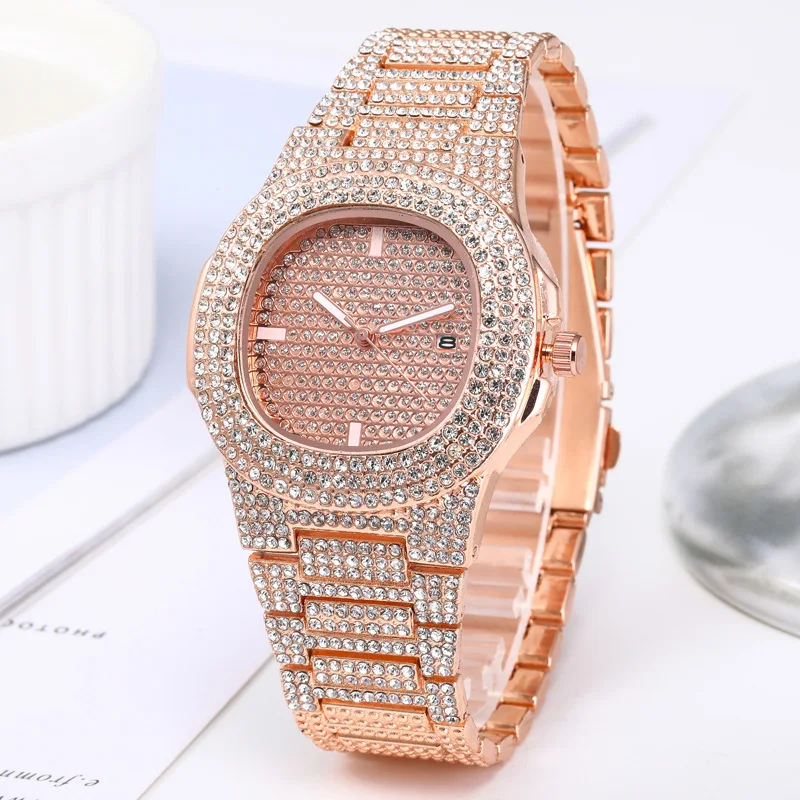 

2021 luxury wristwatch diamond watch gold silver men watches hip hop with case jewelry gifts big dia watch suppliers