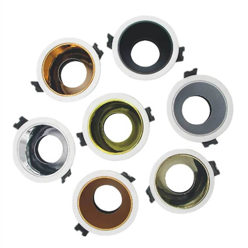 
LED Spotlight Factory Manufacturing Deep Antigare Black Chrome Fixed MR16 Housing LED GU10 Downlight Frame MR16 Retrofit Housing 