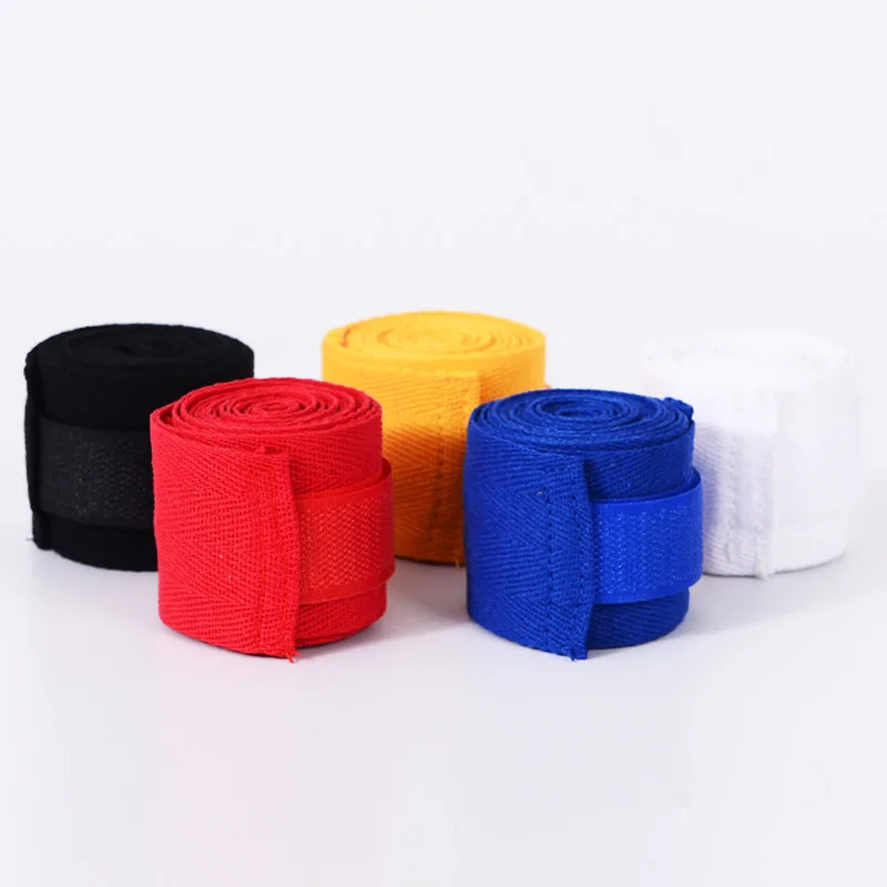

2pcs/roll Width 5cm Length 2.5M Cotton Sports Strap Boxing Bandage Sanda Muay Thai MMA Taekwondo Hand Gloves Wraps, Black,red,blue,white