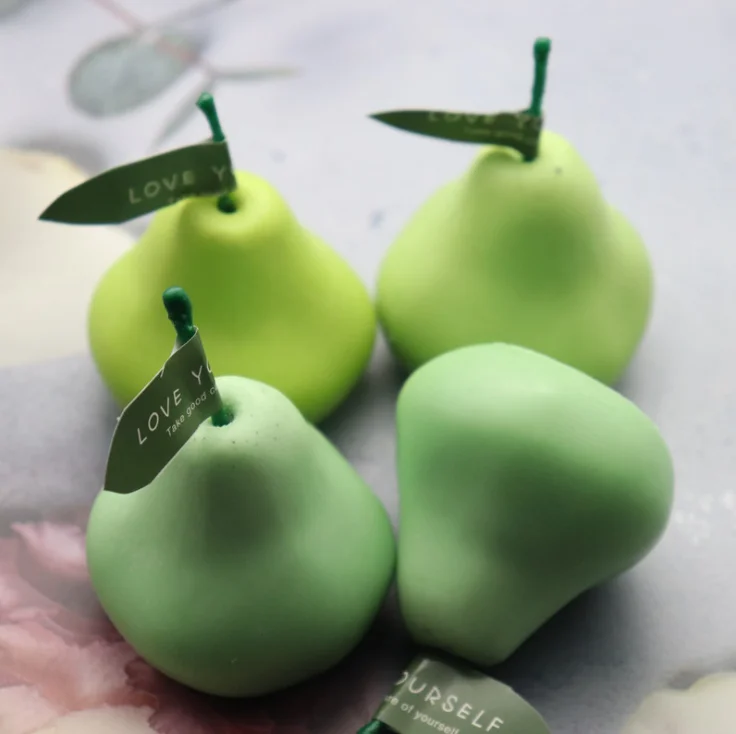 

B-3115 Simulation fruit pear scented candle silicone mold DIY Silicone soap and candle molds, Random