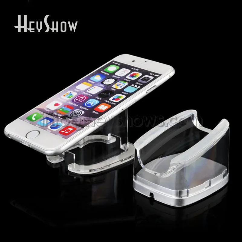 

Acrylic Mobile Phone Display Stand Phone Display Rack Cellphone Exhibit Base For Multiple Ports Alarm System In Shop Fair