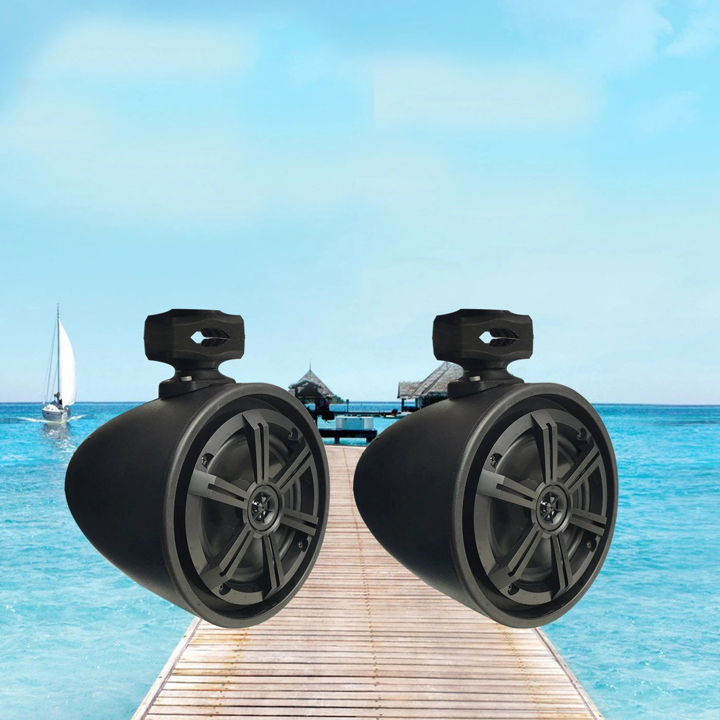 Powered Waterproof Motorcycle Marine Tower Speaker For Boat Atv Utv