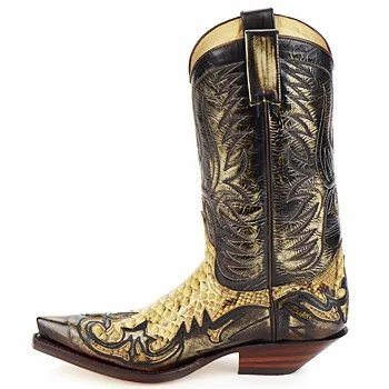 

PDEP 2021 genuine leather mens cowboy western boots high quality embroidery western cowboy boots for men, Colourful