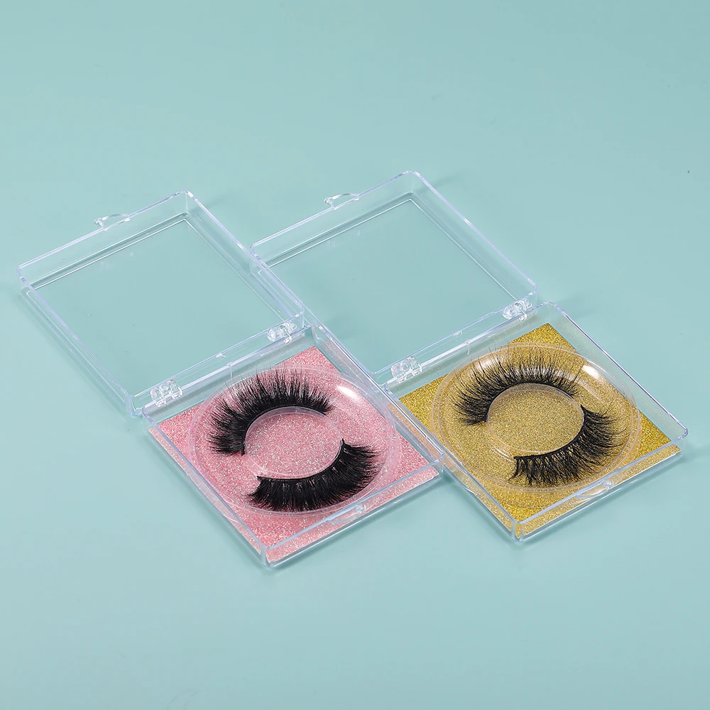 

A001r Self-branded eye lash packaging box plastic eyelash tray box false eye lash empty acrylic eyelash box