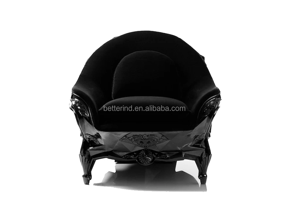 black crystal skull armchair