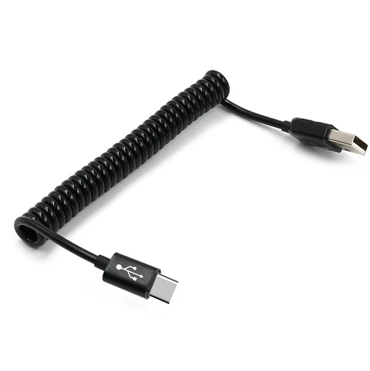 Factory Wholesales USB Type C Flexible Spiral Coil Spring Charging Data Sync Type C Spring Cable For Samsung - ANKUX.COM