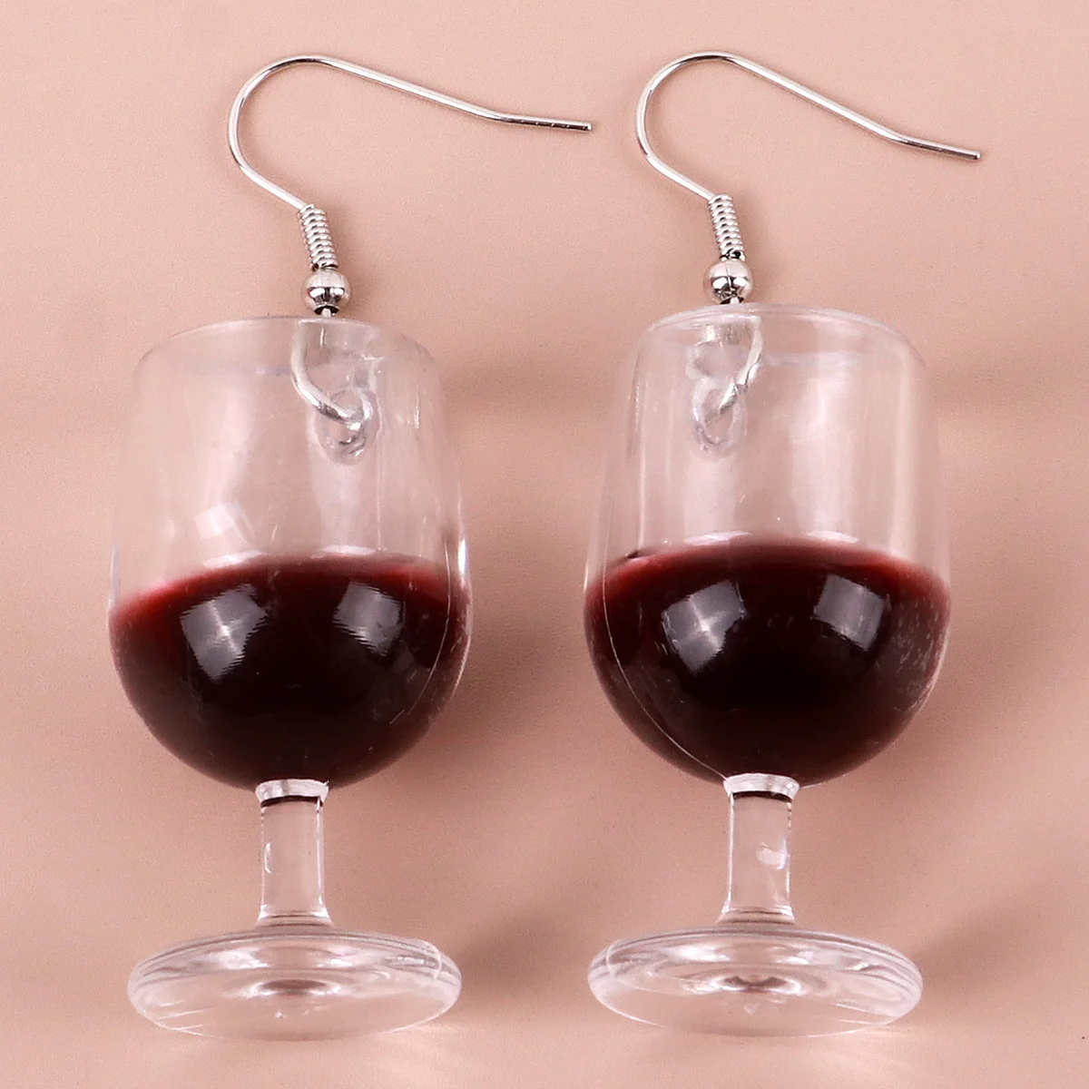 Creative 2023 New style fashion jewelry personality wine glass resin clear Juice glass cup 3D exaggerated earrings for women