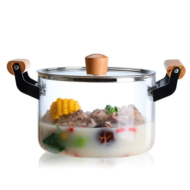 

high borosilicate glass cooking soup & stock pots