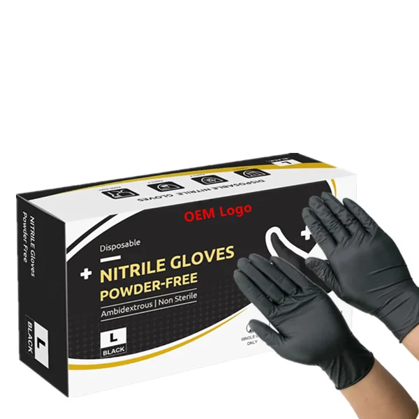 

Fast Delivery Durable 6mil Black Industrial Mechanical Heavy Duty Black Full Textured Nitrile Glove Disposable Gloves