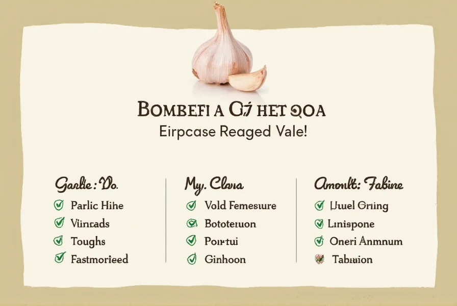 Hand holding garlic cloves next to common household objects for size comparison