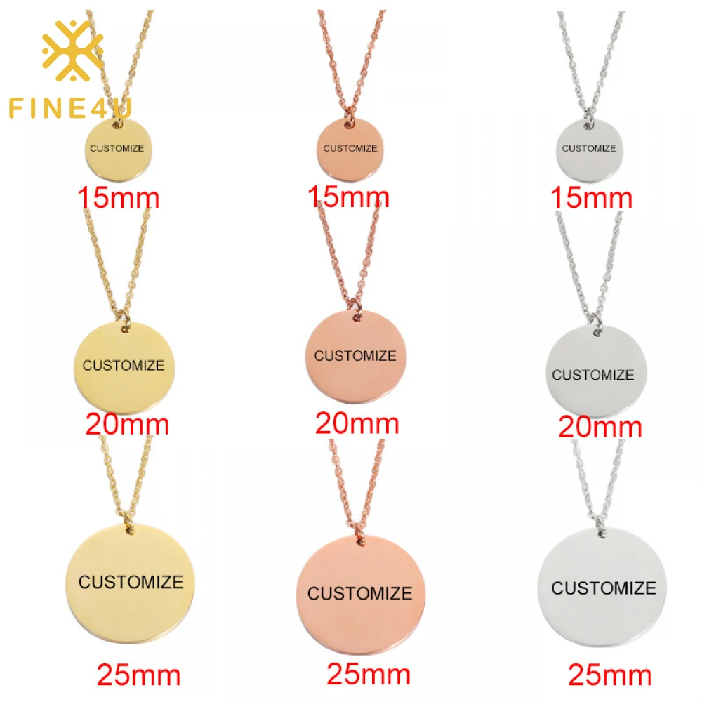 

Wholesale Dropshipping Stainless Steel Jewelry Stamping Custom Logo Gold Plated Blank Pendant Engraved Necklace