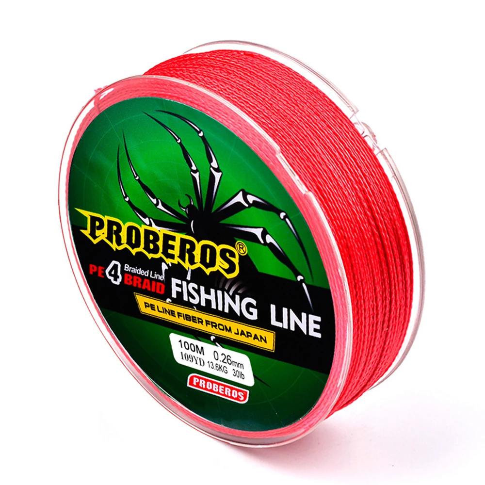 

Newbility Peche Wholesale 5 Colors 100M 4 Strand PE Braided Fishing Lines, Blue red yellow gray green