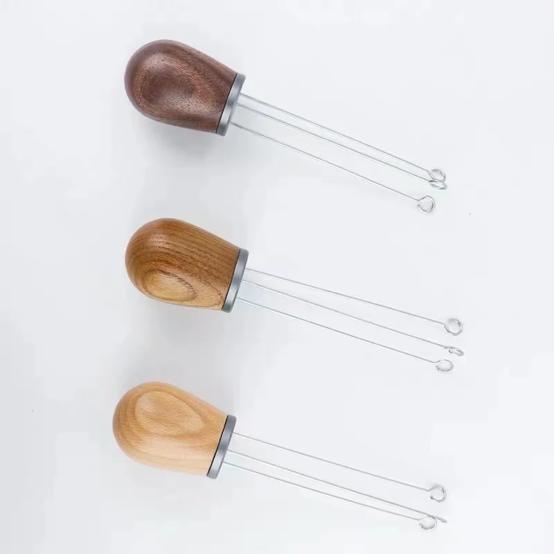 

New product ideas 2020 stainless steel espresso coffee needle distributor, Wood