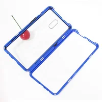 

360 Magnet Absorption Aluminum Alloy Frame Luxury Tempered Glass Metal Magnetic Phone Case For Vivo Y17 Y15 V9 Y19 Y11 X30 Pro