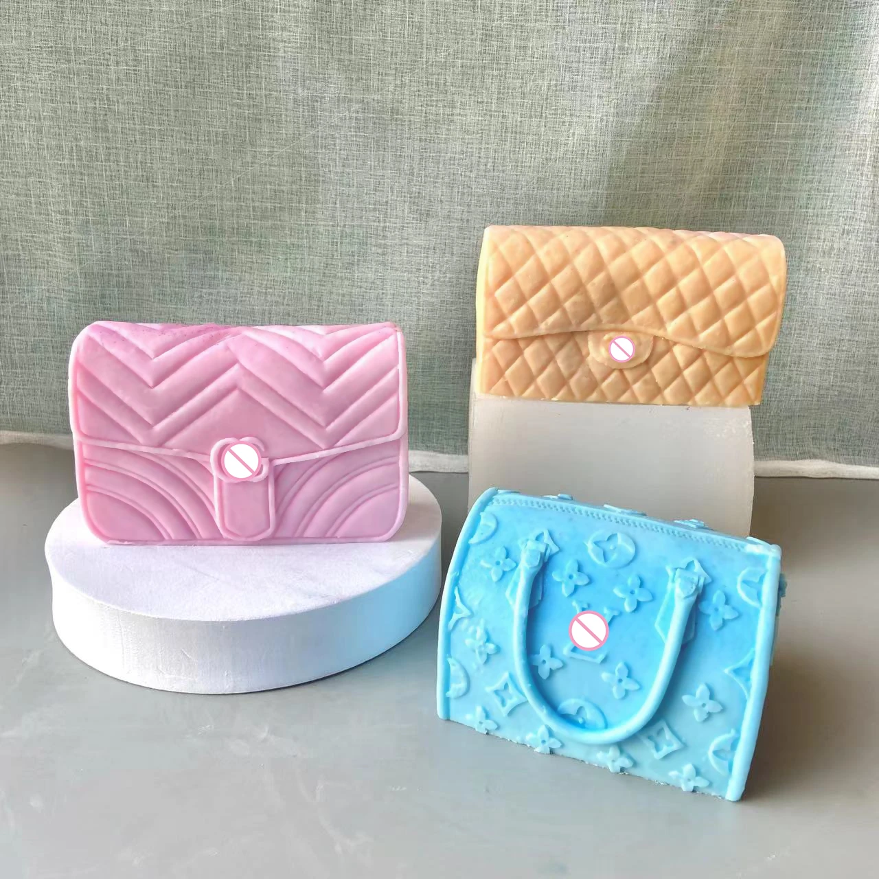 

New Design Custom DIY Handmade Gift Girls Purses Logo Bag Soap SIlicone candles Molds Fashion Woman Handbag Scented Candle Mold