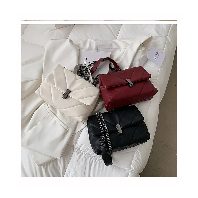 

High Quality Striped Nylon Small Square Bags Women Luxury Chain Messenger Bag New Leisure Retro Designer Ladies Flap Bolsa mujer
