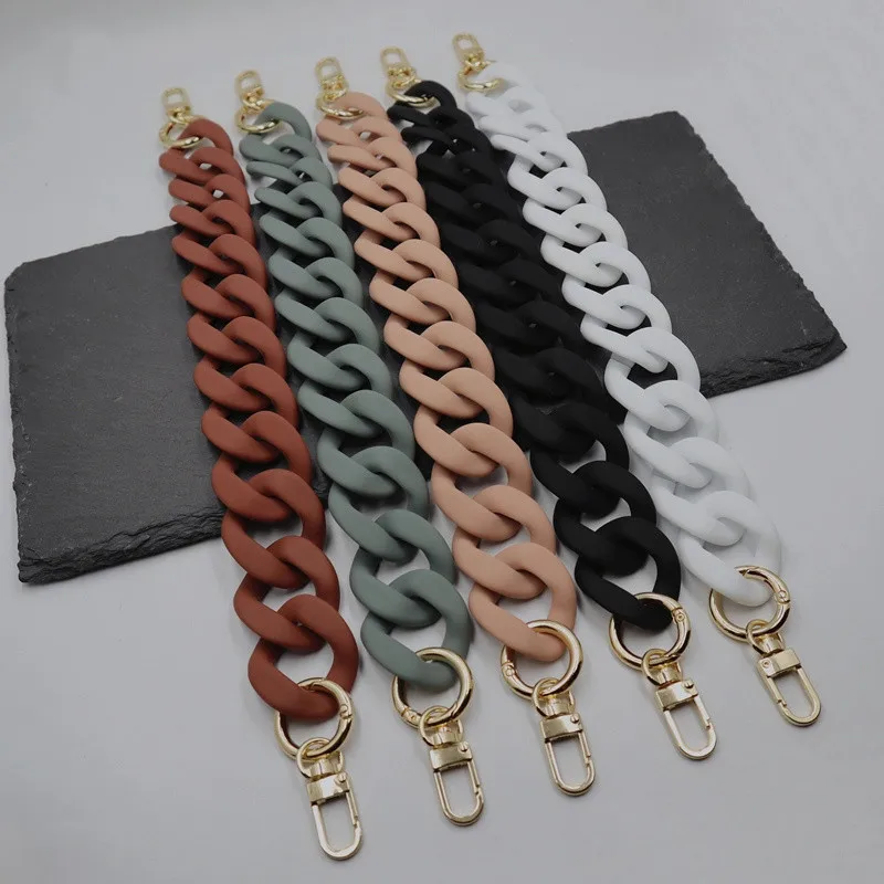

Fancy stock matte blue round link removable chain acrylic matte row chain accessory for lady handbag accessories, Green, whilte, yellow,and so on