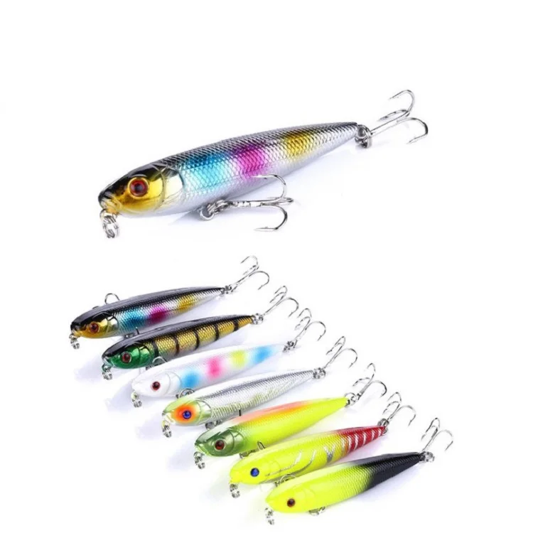 

High quality topwater pencil lure simulation 8cm/8.5g floating 3D fishing lure eyes hard plastic lure