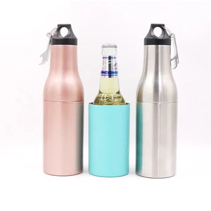 Image of double wall stainless steel vacuum insulated beer can cooler,vacuum beer bottle insulator with opener