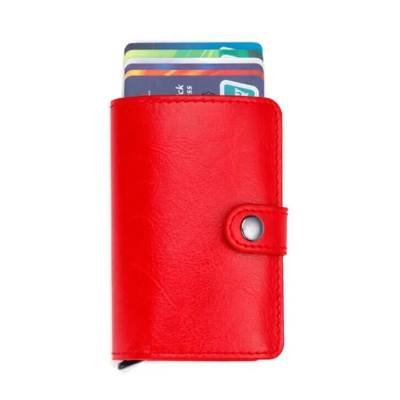 

RTS Hot sale Aluminum RFID blocking pop up credit card ID card case push button Slim wallet, Black, blue, red... ...