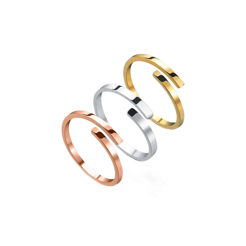 

Shangjie OEM anillos Fashion Simple Ring Satinless Steel Rose Gold Rings Custom Name Rings Jewelry Men, Gold, silver, rose gold