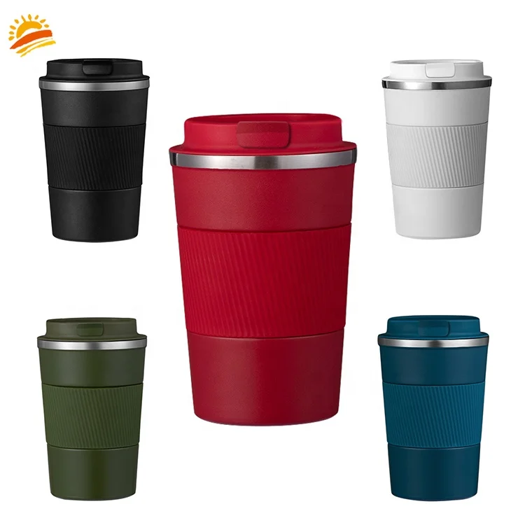 

380Ml With Lids Stainless Steel Coffee Mug Botellas Agua Caneca Latte Cup With Lid Double Wall Insulated Coffee Cups, Blue/black/green/red/white