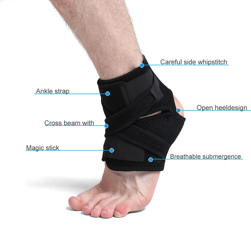 

Adjustable Compression Ankle Support Wrap Perfect Ankle Sleeve for Plantar Fasciitis, Black