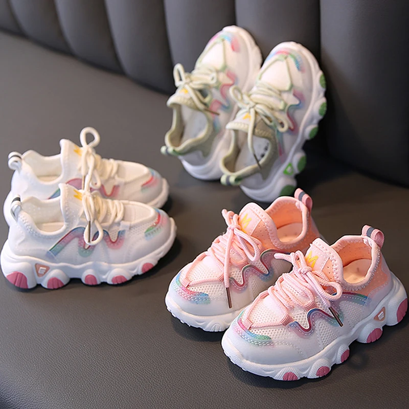 

Kids Shoes for Boys Baby Toddler Sneakers Fashion Boutique Mesh Breathable Lace Up Soft Shoes Children Girls Sports Shoes