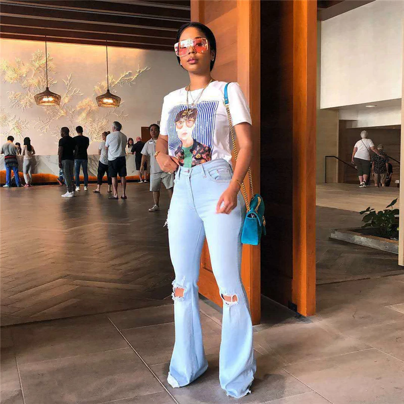 

Women Jeans Pants Leisure Loose High Waist Vintage wide leg jeans Women Jean Korean Style All-match Simple Full-length, As pictures