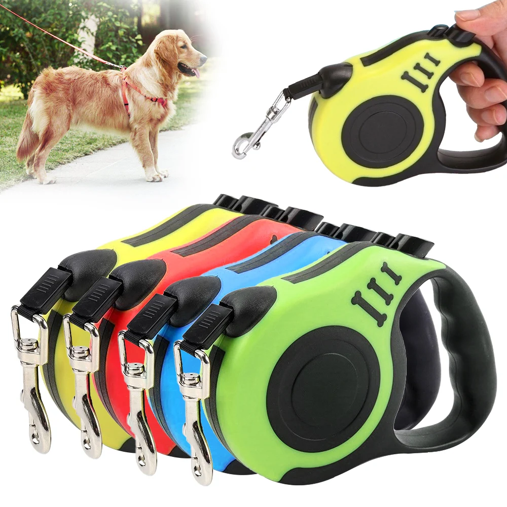 

3/5M Durable Leash Automatic Retractable Nylon Cat Lead Extending Puppy Walking Running Lead Roulette For Dogs