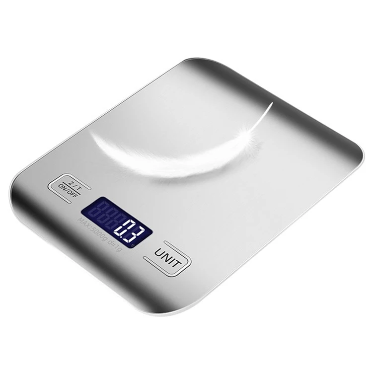 

Stainless Steel Digital Kitchen Scale, Digital Food Scale Silver 5 Kg