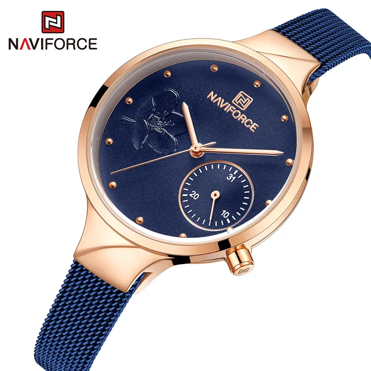 

NAVIFORCE 5001S RGBEBE Women Watches Luxury Stainless Steel Original Brand Waterproof Quartz Lady Wrist Watches