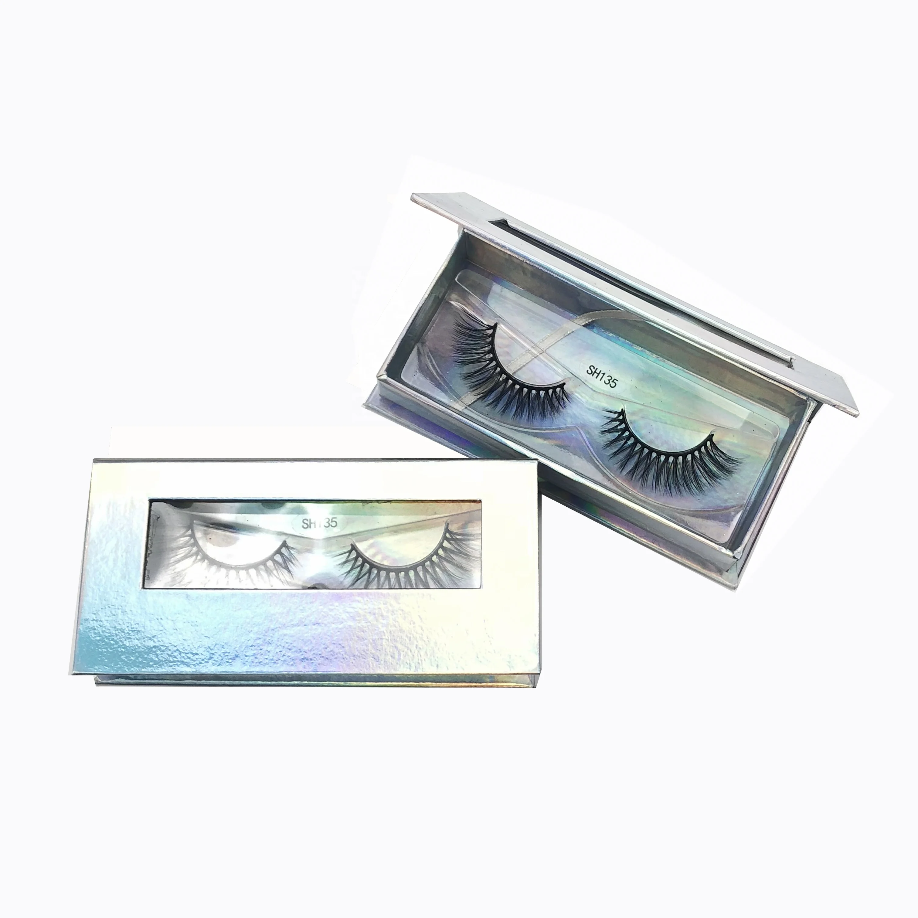 

Custom logo packaging box magnetic eyeliner glue private label false silk magnetic eyelashes with tweezers, Black