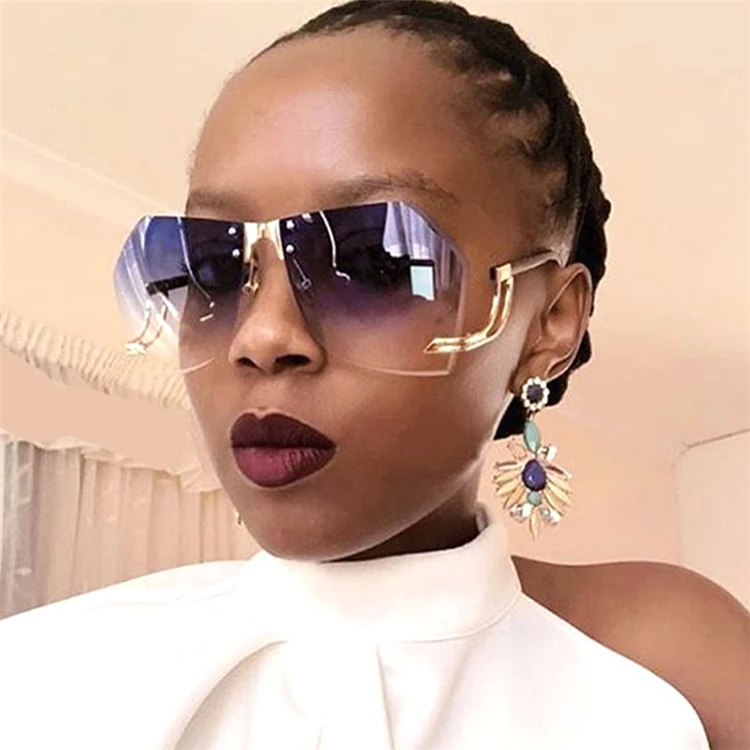 

Kenbo Eyewear 2020 New Irregular Rimless Sunglasses Vendor Women Brand Designer Oversize Gradient Sun Glasses Fashion Female