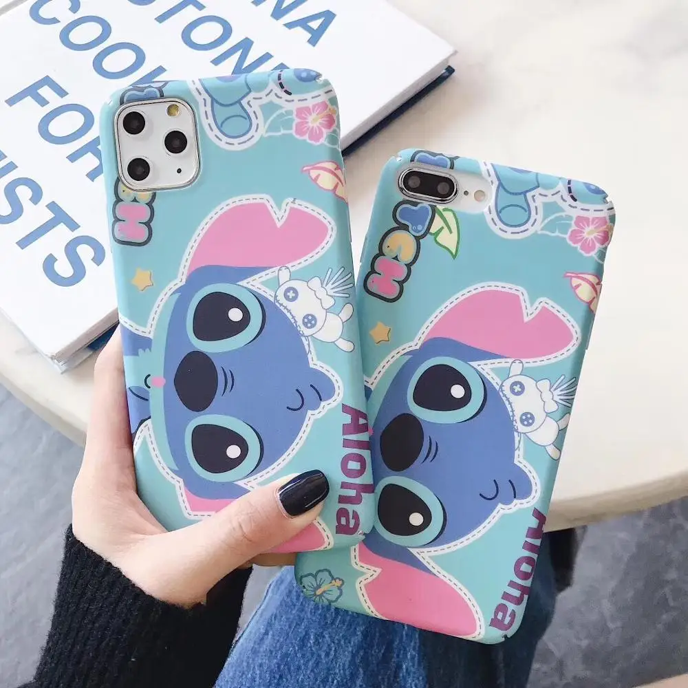 

For iPhone 11 Pro 11Pro Max 11 Xs X 7 8 Matte Cute Cartoon Stitch Silicone Protective Case